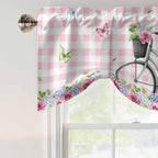 Spring Tie Up Valance Curtains for Windows, Kitchen Curtains Window Shades - Image 4