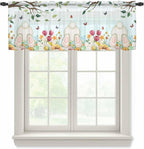 Easter Sheer Valances for Windows 54"x18", Light Filtering Kitchen Curtains by Unknown
