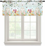 Easter Sheer Valances for Windows 60"x18", Light Filtering Kitchen Curtains by Unknown