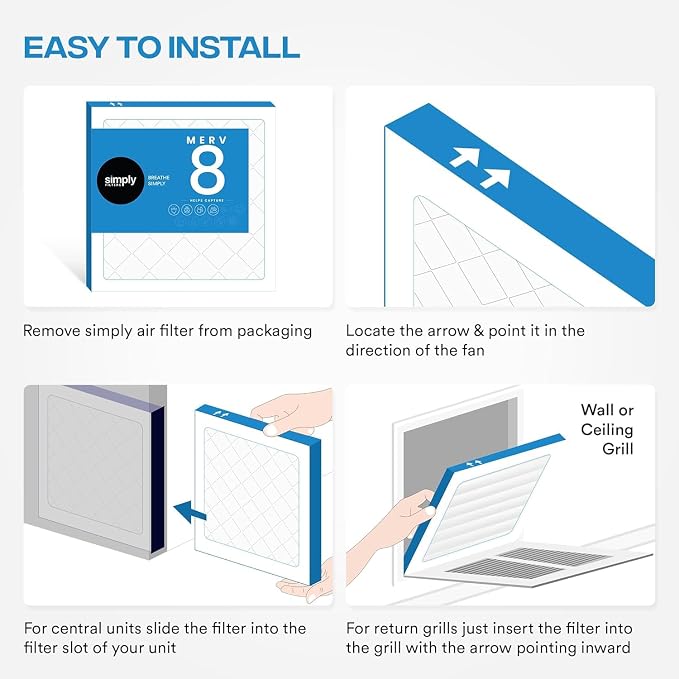 Simply 16x25x2 Air Filter, MERV 8, 12 Pack, Furnace Air Filter - Image 8