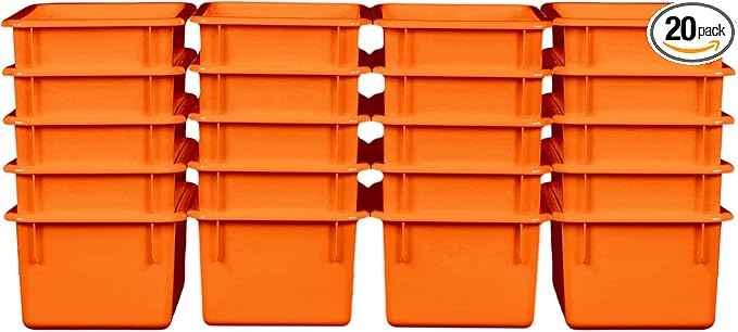 Wood Designs Cubby Storage Bin, Heavy Duty Plastic Containers