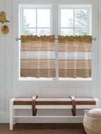 Retro Farm Wood Board Window Valance Curtains, 2 Panel - Image 2