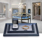 Oirlv Premium Leather Flat Jewelry Tray Jewelry Display Organizer Valet Tray