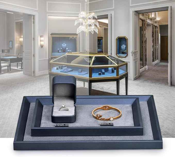 Oirlv Premium Leather Flat Jewelry Tray Jewelry Display Organizer, Valet Tray