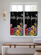 Spring Flowers Kitchen Curtains 54 Inches Length, Watercolor Country Colorful - Image 4