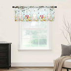Easter Sheer Valances for Windows 42"x12", Light Filtering Kitchen Curtains - Image 9
