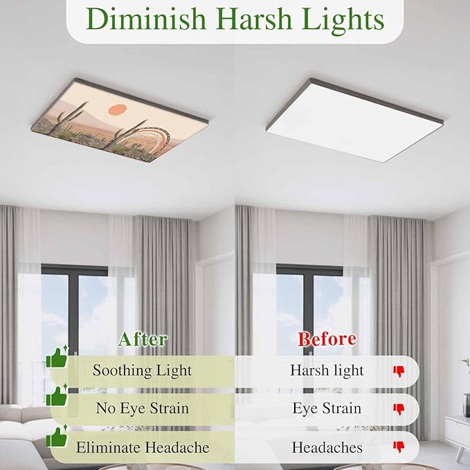 Fluorescent Light Covers for Ceiling Lights Cactus Desert Magnetic Light - Image 5