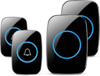 Wireless Doorbell, Waterproof Door Bell Kit, Distinguish Front and Rear Doors