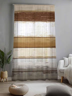 Sheer Curtains 96 Inches Long, Vintage Country Geometric Striped Privacy Voile - Image 2