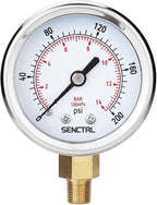 SENCTRL 0-200 psi Pressure Gauge, 1/8 NPT Lower Mount, Waterproof, Stainless by senctrl