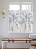 Summer Coconut Tree on Vintage Wood Grain Window Valance Curtains, Seaside - Image 3