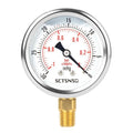 2-1/2" Dial Size, -30 inHg-0 Pressure Gauge, Glycerin Liquid Filled, 1/4" NPT by SCTSNSR