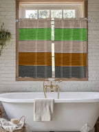 Farm Gray Green Brown Wood Grain Window Valance Curtains, Rustic Wooden Plank - Image 5