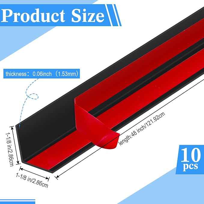 Sasylvia 10 Pcs 3/4 x 48 Inches Wall Corner Protector Guards