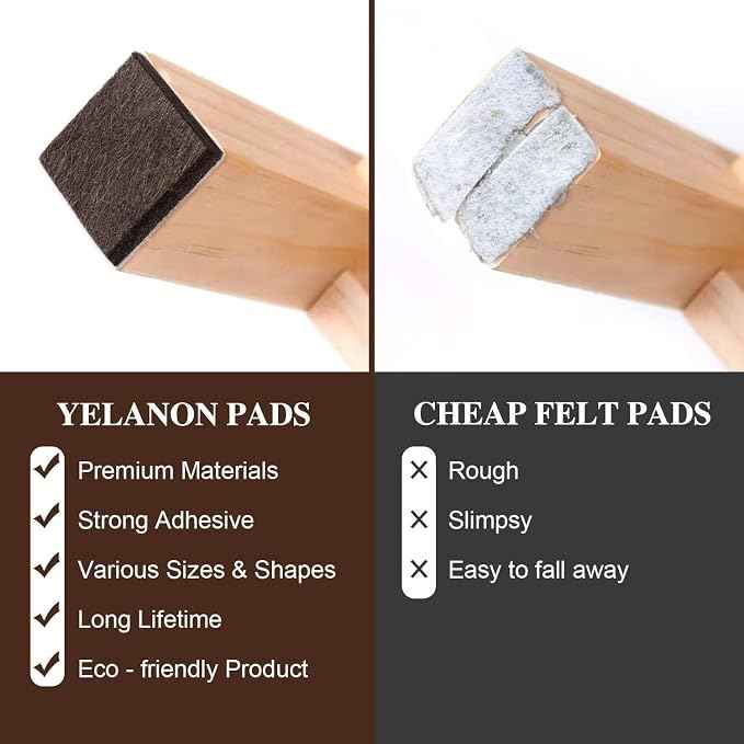 Yelanon Felt Furniture Pads -182 Pcs Premium Felt Pads