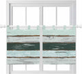 Blue Teal Kitchen Curtains 36 Inch Length, Small Window Curtains Tab Top by Unknown