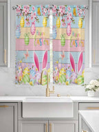 Colorful Easter Living Room Curtains 72 Inches length, Spring Watercolor Bunny - Image 3