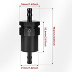 5/16" Billet Inline Fuel Filter 30 Micron Aluminum Black - Image 2
