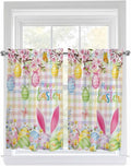 Happy Easter Kitchen Curtains 45 Inches length, Spring Bunny Colorful Eggs by Unknown