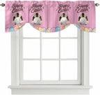 Pink Easter Tie Up Valance Curtains by Unknown