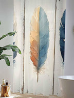Sheer Curtains 108 Inches Long, Boho Ombre Vintage Wooden Grain Privacy Voile - Image 4