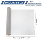 uxcell 300 Mesh 118" x 12" Woven Wire Mesh, 304 Stainless Steel Air Vent Filter - Image 2