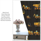 Kids Construction Window Curtains, Construction Machinery Equipment Mode of - Image 5