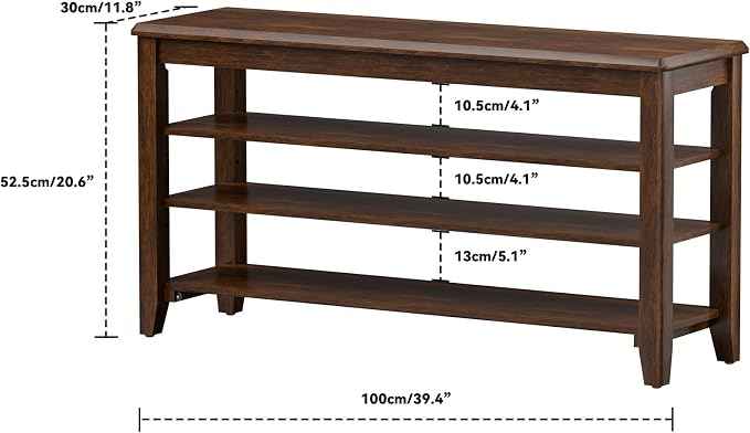 Shoe Bench Storage Rubberwood, Entryway Bench