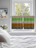 Farm Gray Green Brown Wood Grain Window Valance Curtains, Rustic Wooden Plank - Image 3