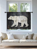 Sheer Curtains 54 Inch Length, Rustic Counrty Vintage Wood Grain Privacy Voile - Image 4
