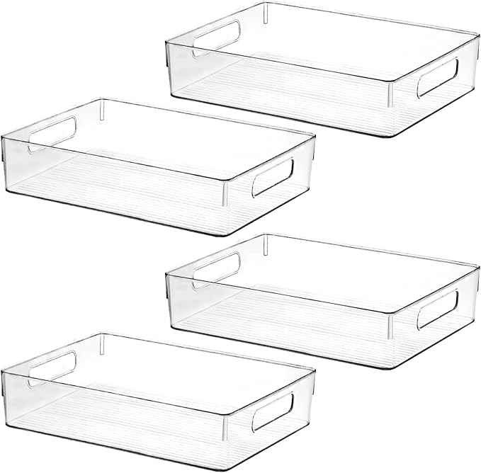 Large Clear Plastic Storage Bins, Pantry Organizers and Storage Containers