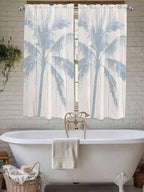 Summer Coconut Tree on Vintage Wood Grain Window Valance Curtains, Seaside by IDOWMAT