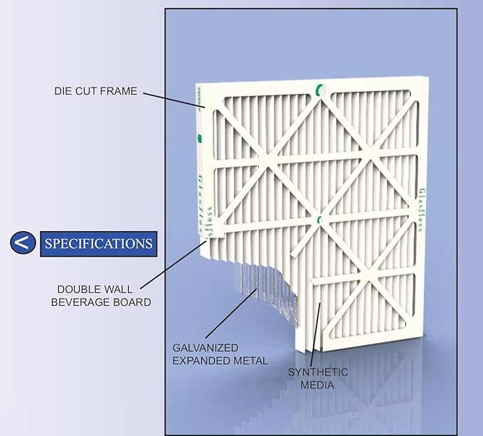 Glasfloss 21-1/2 x 23-5/16 x 1 MERV 10 Pleated Air Filters Box of 6. - Image 3