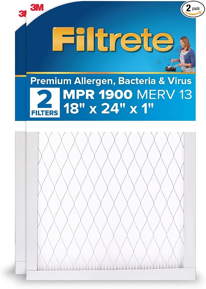 Filtrete 18x24x1 AC Furnace Air Filter, MERV 13, MPR 1900, Premium Allergen by Filtrete