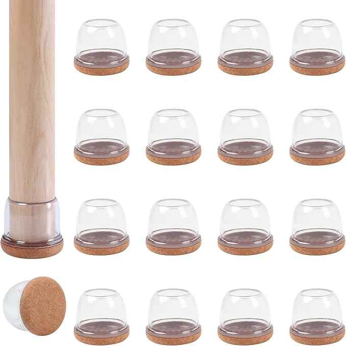 Ezprotekt 24 Pcs Clear Chair Leg Floor Protectors