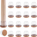 Ezprotekt 24 Pcs Clear Chair Leg Floor Protectors