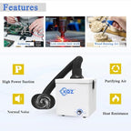 KQZ-W1 Solder Fume Extractor, 168m³/h Strong Suction Smoke Extractor, 5*Thick - Image 5