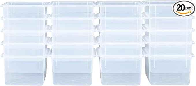 Wood Designs Cubby Storage Bin, Heavy Duty Plastic Containers