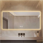 Bathroom Mirror with LED Lights，Smart Illuminated LED Bathroom by ZXCASDF