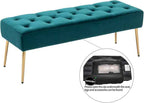 DUHOME Modern Velvet Bench Ottoman, Upholstered Bedroom Benches Footrest Stool