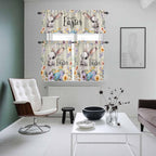 Easter Grey Bunny Kitchen Curtains Set 3 Piece - Image 8