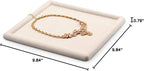 Oirlv Top Microfiber Jewelry Tray Square Nightstand Organizer Rings Earrings - Image 9