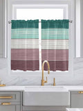 Retro Farm Woodcuts Texture Window Valance Curtains, 2 Panel by IDOWMAT