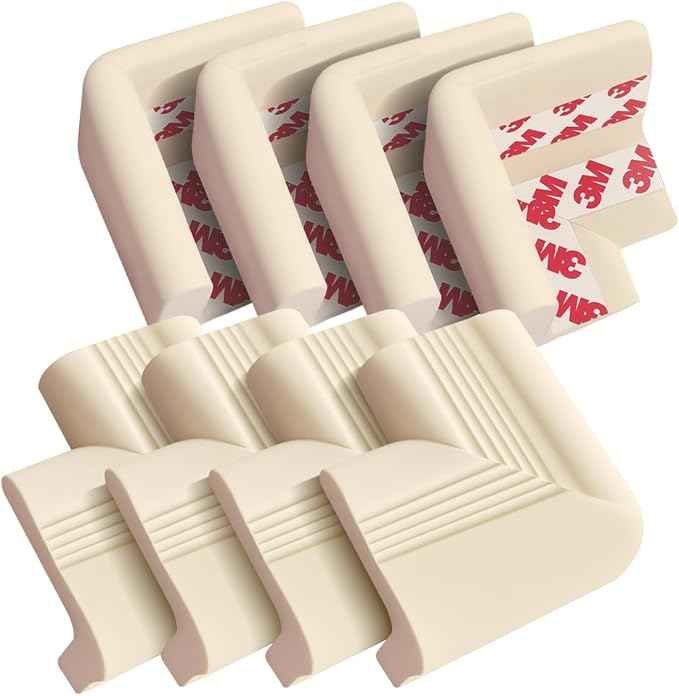 Baby Proofing Corner Guards 8 Pack White, Soft Foam Edge and Corner Protectors