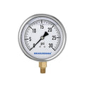 MEASUREMAN Glycerin Filled Plumbing Pressure Gauge 0-30psi Stainless Steel Case by MEASUREMAN