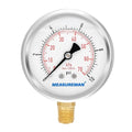 MEASUREMAN 2-1/2" dial, Glycerin Filled, Stainless Steel case, Brass Inside by MEASUREMAN