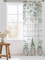Sheer Curtains 84 Inches Long, Coastal Eucalyptus Leaf Semi Sheer Curtains - Image 3