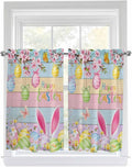 Colorful Easter Kitchen Curtains 45 Inches length, Spring Watercolor Bunny Egg by Unknown