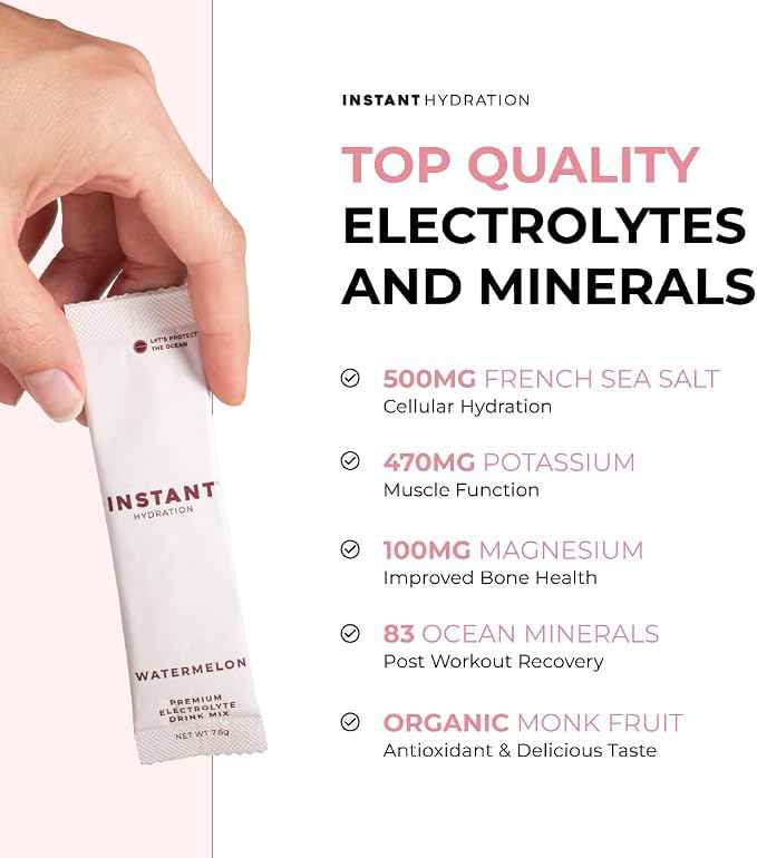 Instant Hydration Electrolytes Powder Packets