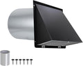 6 Inch Hooded Wall Vent with Screen and Damper, 6 Inch Wall Exhaust Vent Cover by JYINCPED